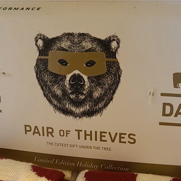 PAIR OF THIEVES LIMITED CHRISTMAS EDITION DOT STRIPPED CASUAL DAD/KID TWIN SOCKS - Picture 2 of 6